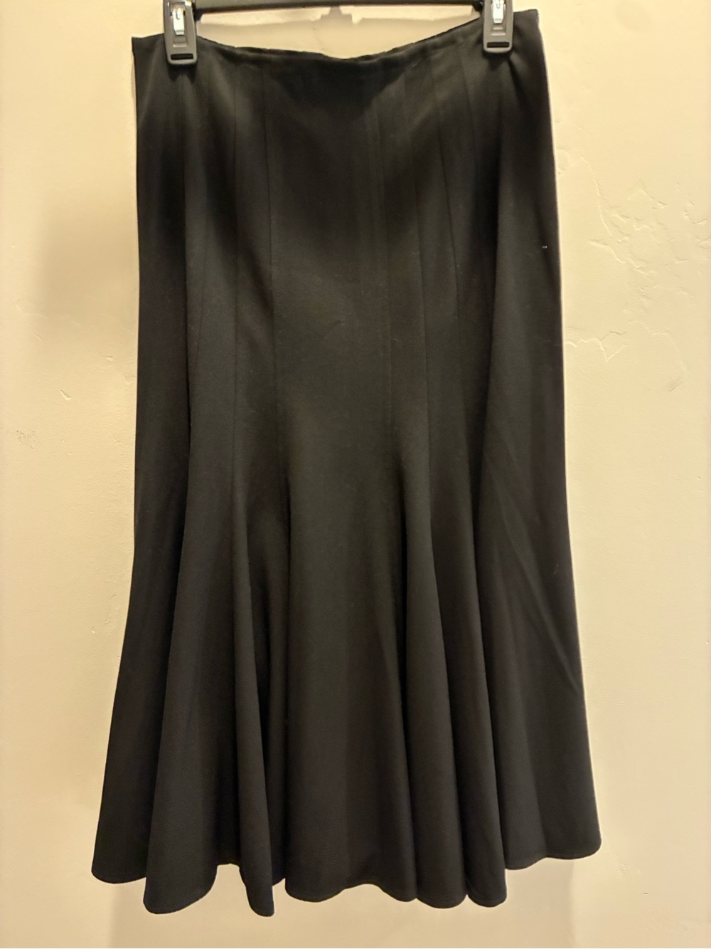 Classic Black Flared deep pleated detail Women's Skirt